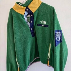 The North Face Green and Yellow Fleece Jacket